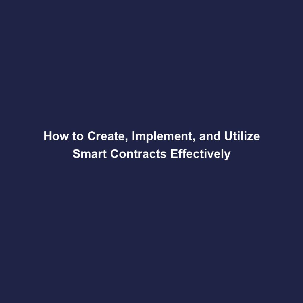 Featured image for “How to Create, Implement, and Utilize Smart Contracts Effectively”