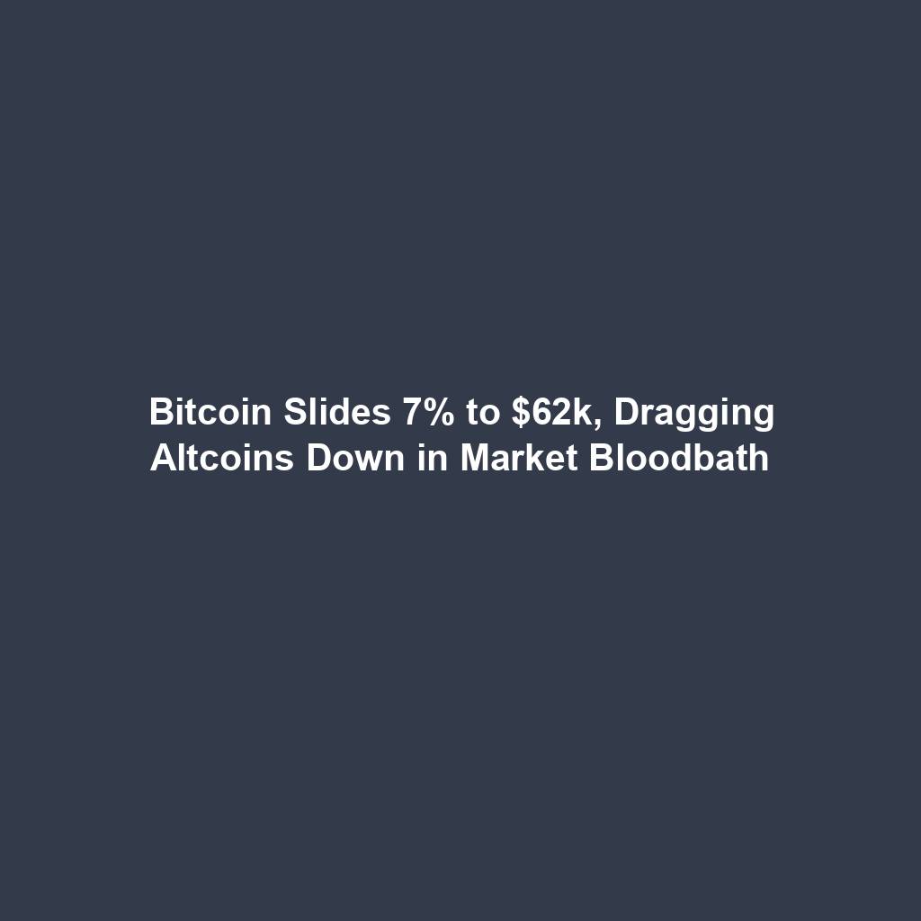 Featured image for “Bitcoin Slides 7% to $62k, Dragging Altcoins Down in Market Bloodbath”