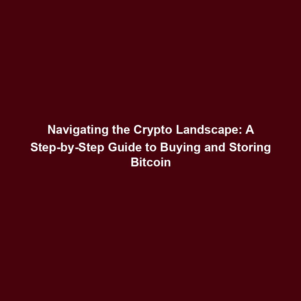 Featured image for “Navigating the Crypto Landscape: A Step-by-Step Guide to Buying and Storing Bitcoin”