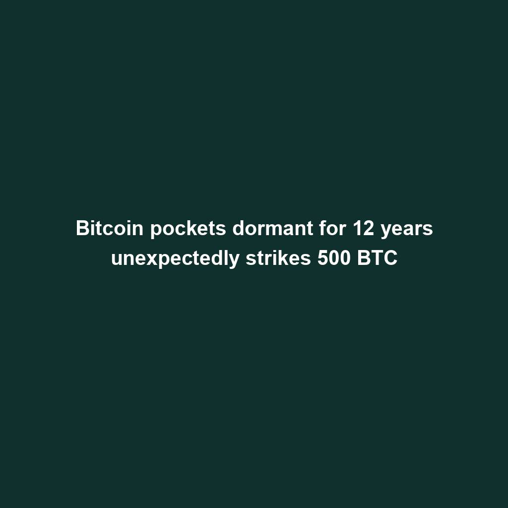 Featured image for “Bitcoin pockets dormant for 12 years unexpectedly strikes 500 BTC”