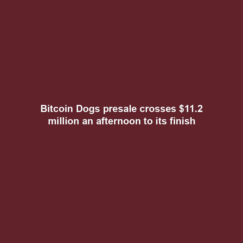 Featured image for “Bitcoin Dogs presale crosses $11.2 million an afternoon to its finish”