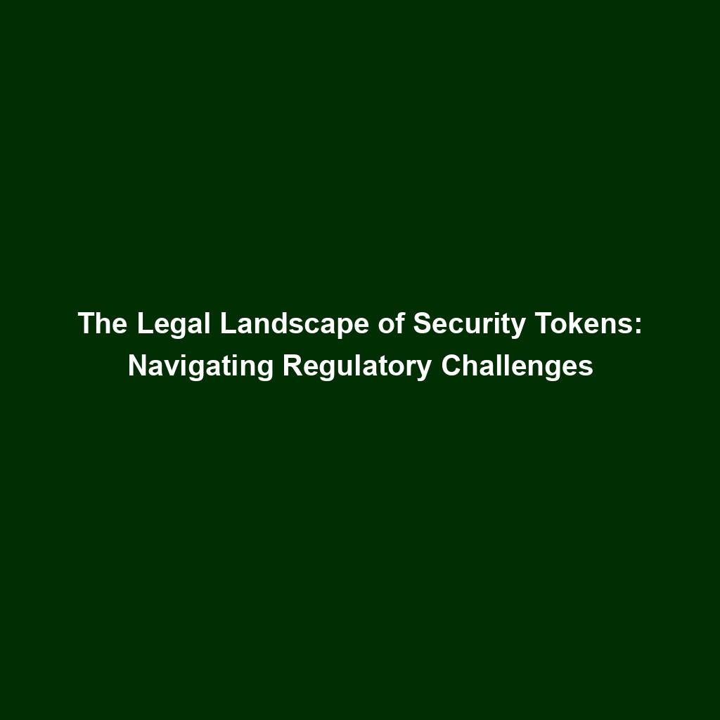 Featured image for “The Legal Landscape of Security Tokens: Navigating Regulatory Challenges”