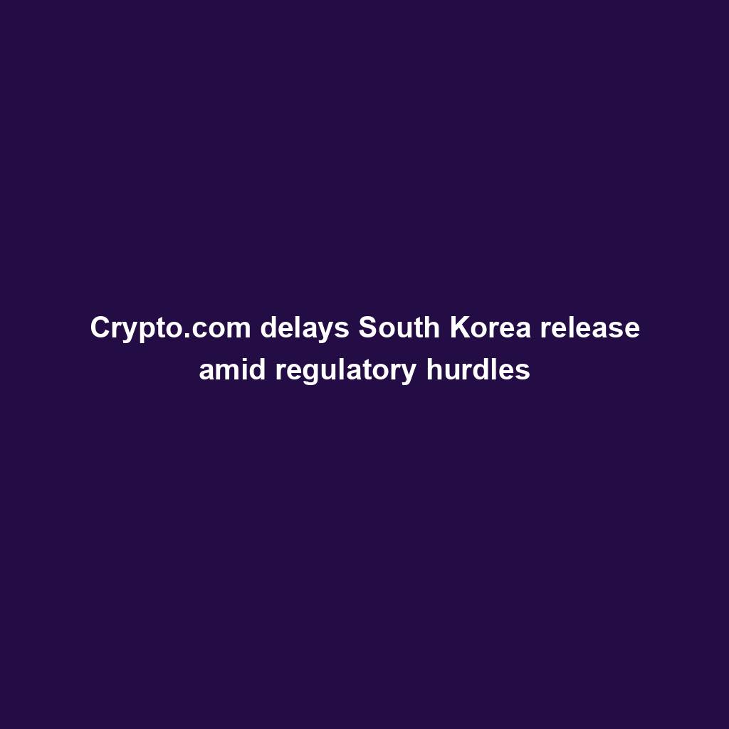 Featured image for “Crypto.com delays South Korea release amid regulatory hurdles”