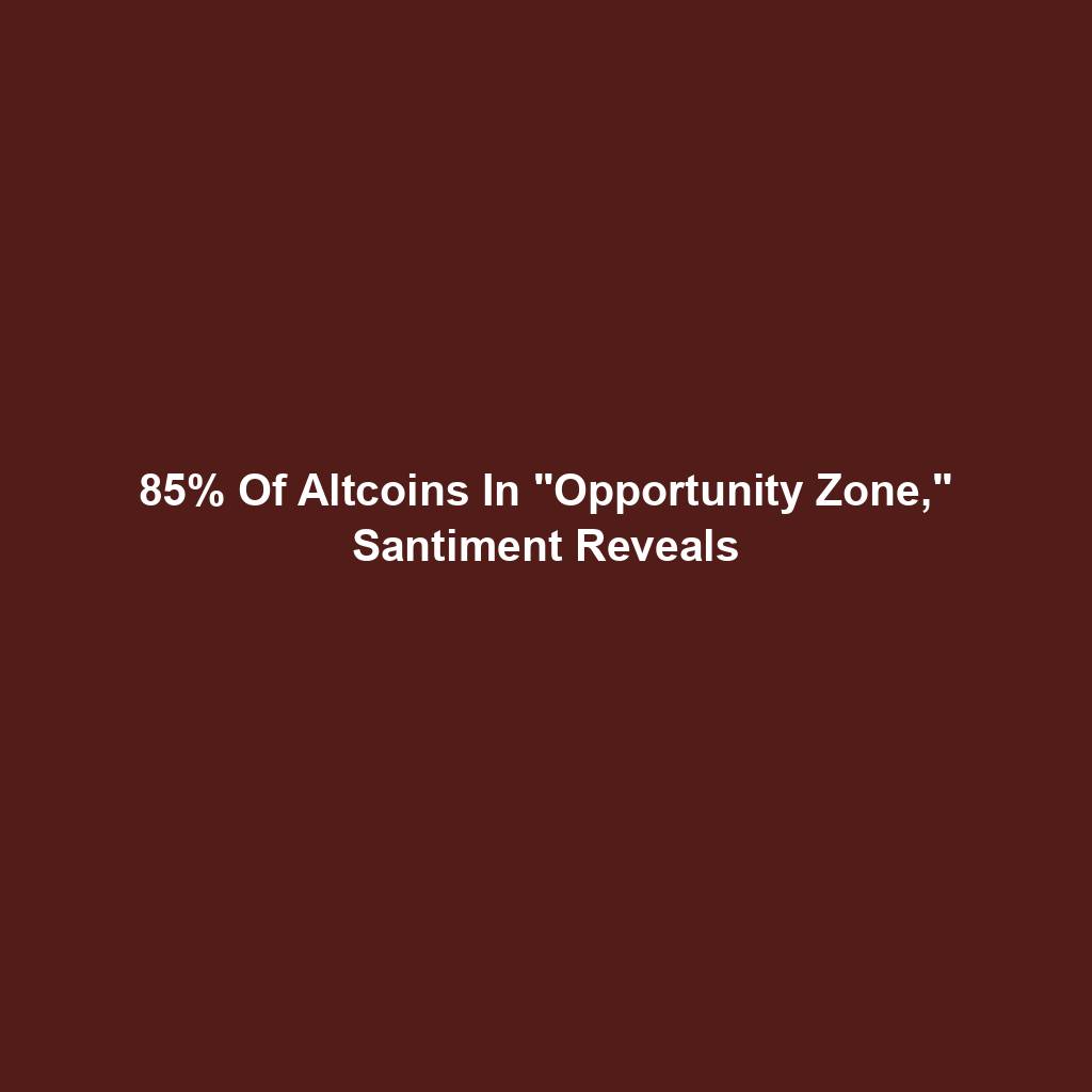 Featured image for “85% Of Altcoins In “Opportunity Zone,” Santiment Reveals”